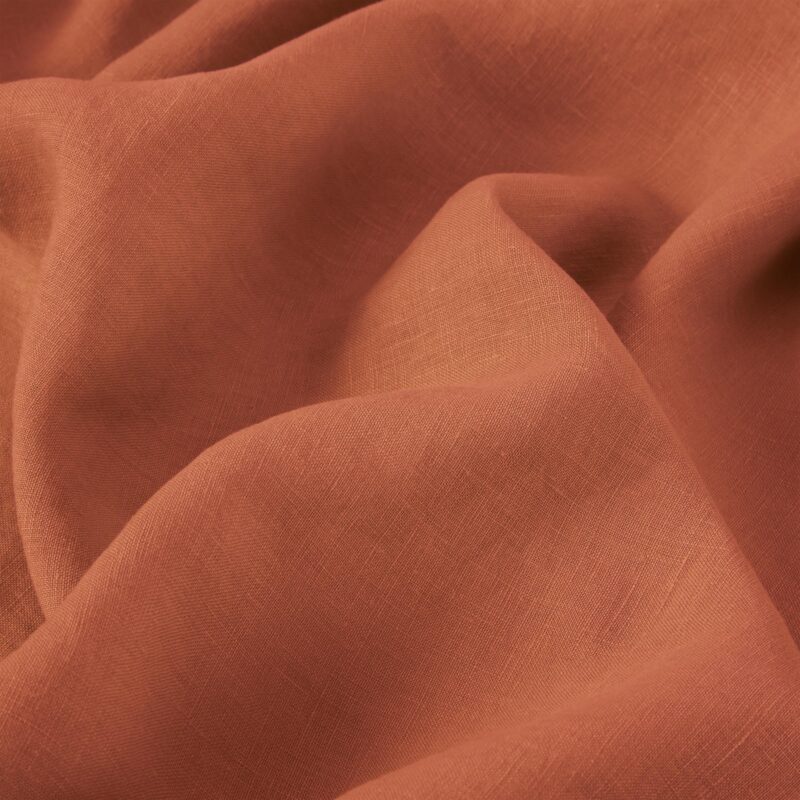 Burnt Orange Linen Blend Flat Sheet - Image 3