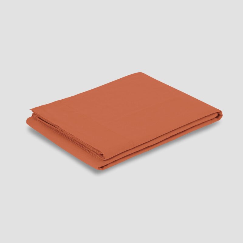 Burnt Orange Linen Blend Flat Sheet - Image 2
