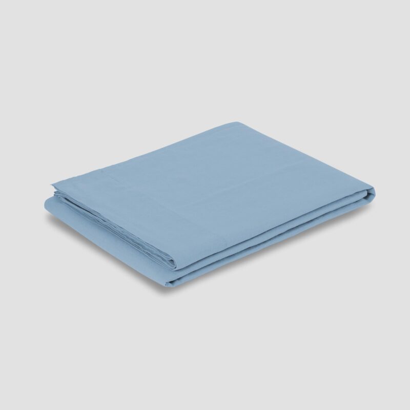 Dusk Blue Linen Blend Flat Sheet - Image 2