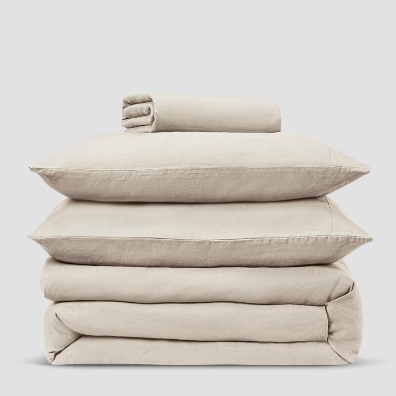 Oatmeal Linen Blend Pillowcase (Pair) - Image 4