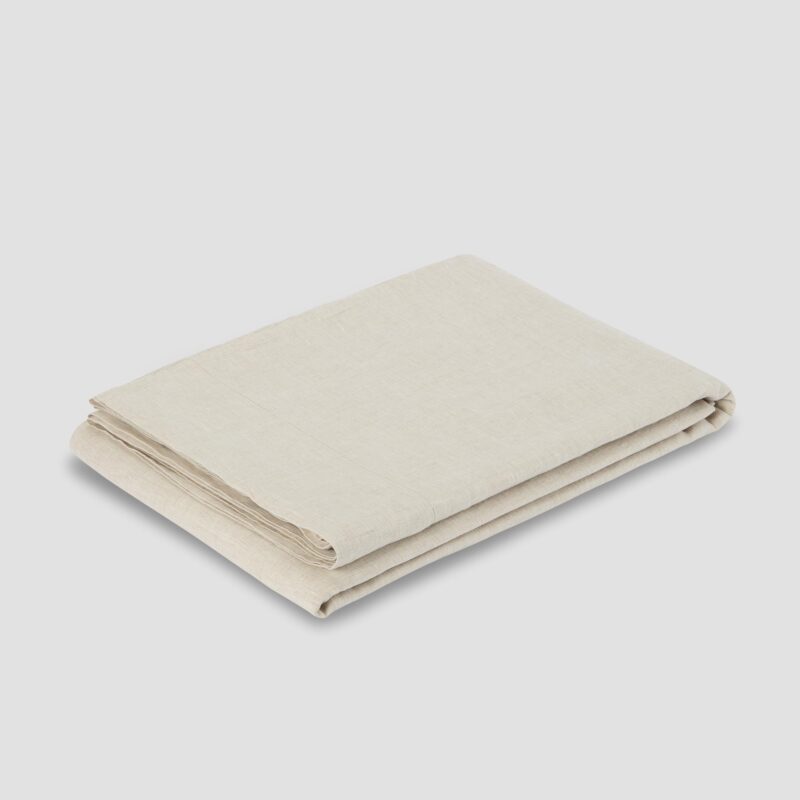 Oatmeal Linen Blend Flat Sheet - Image 2