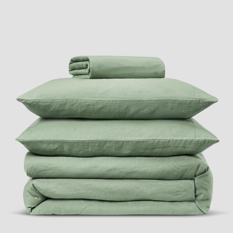 Sage Green Linen Blend Pillowcase (Pair) - Image 4