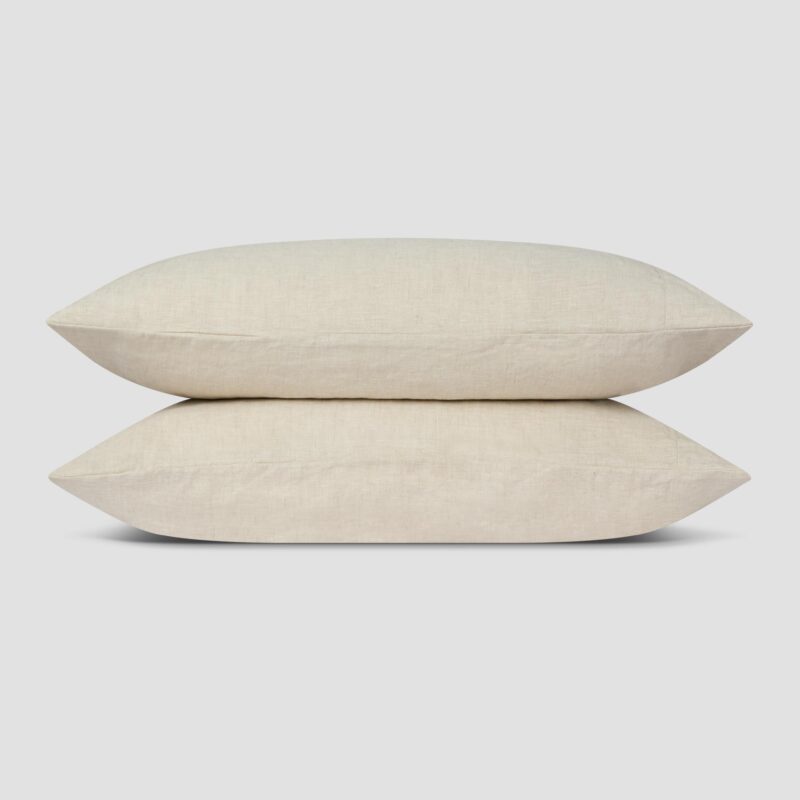 Oatmeal Linen Blend Pillowcase (Pair) - Image 2