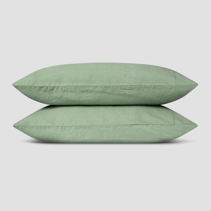 Sage Green Linen Blend Pillowcase (Pair) - Image 2