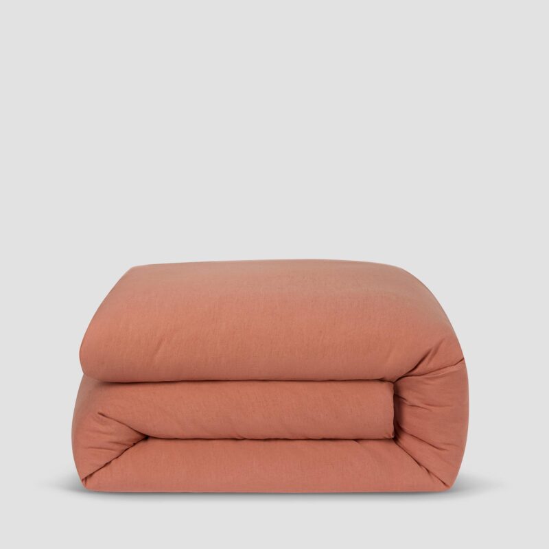 Warm Clay Linen Blend Duvet Cover - Image 2