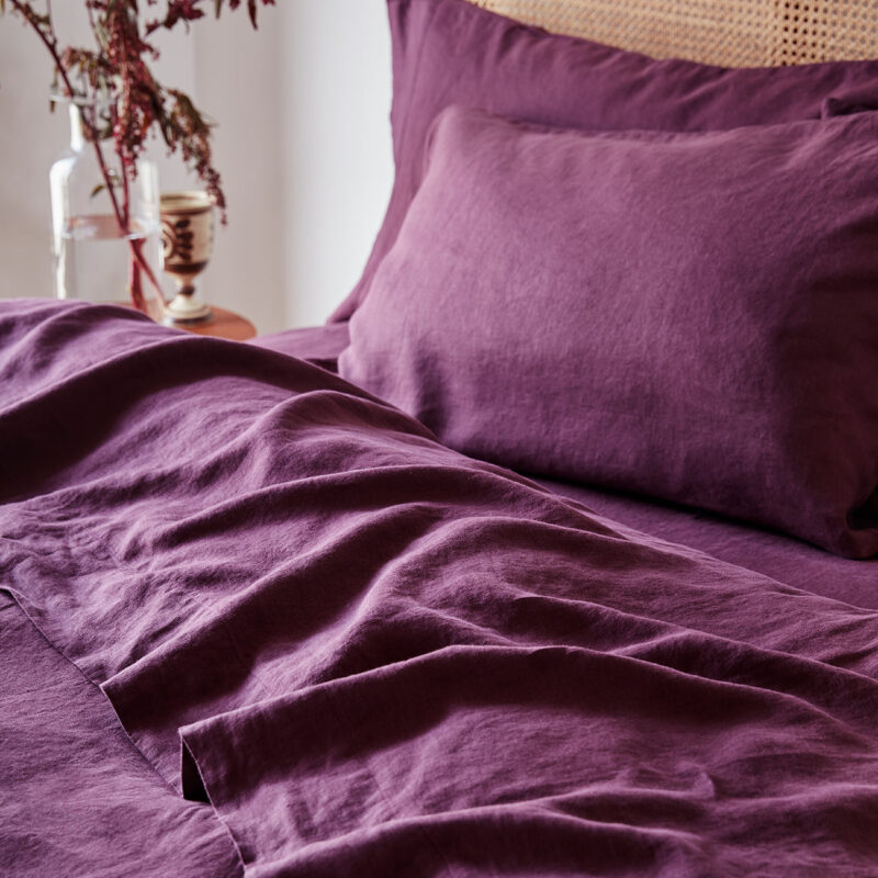 Berry Linen Blend Flat Sheet
