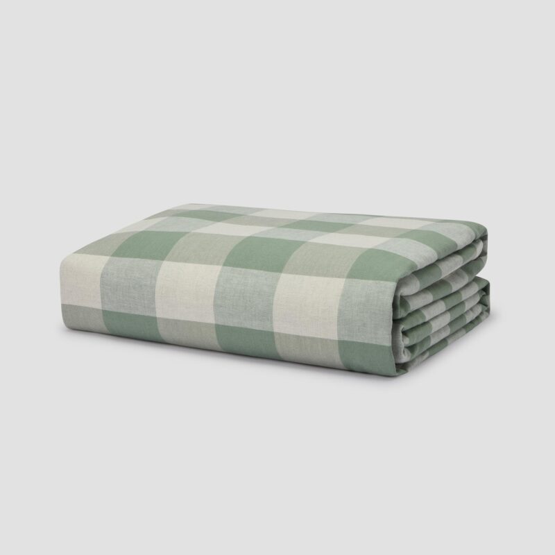 Elm Green Emsworth Plaid Linen Blend Duvet Cover - Image 2