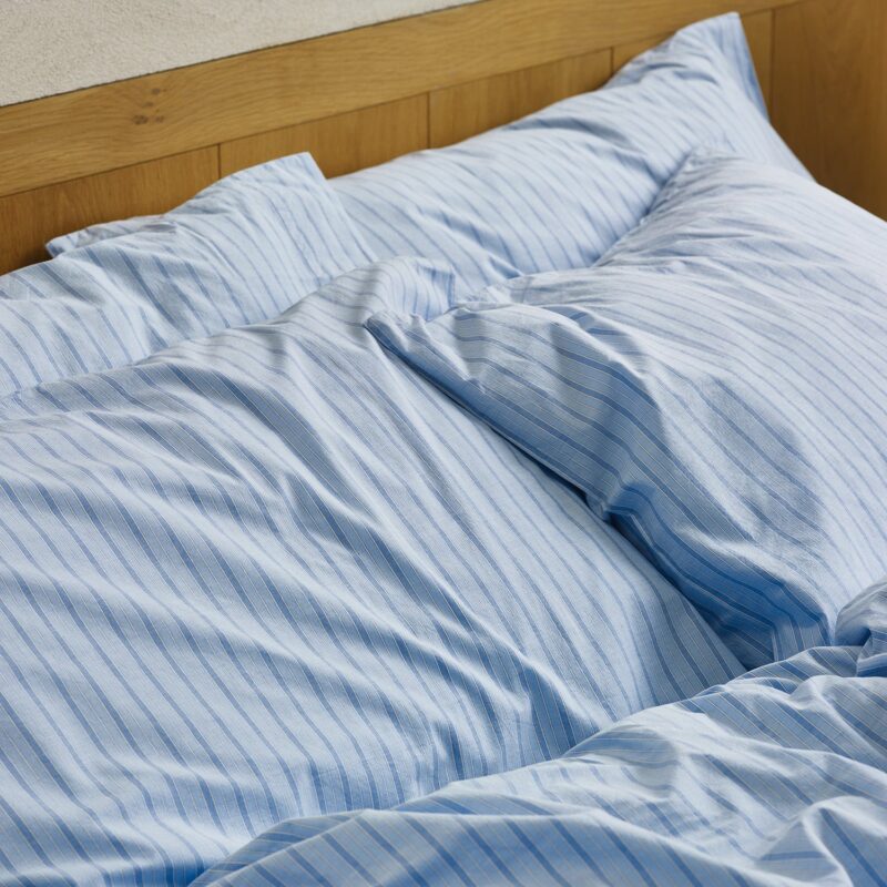 Pale Blue Favorite Shirt Stripe Cotton Pillowcases (Pair)