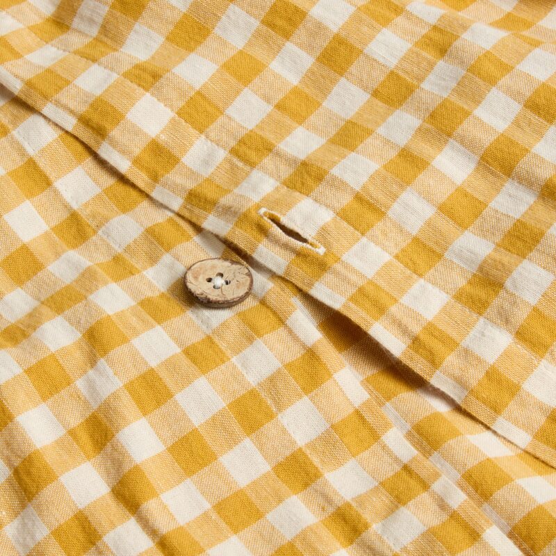 Honey Gingham Linen Blend Duvet Cover - Image 3