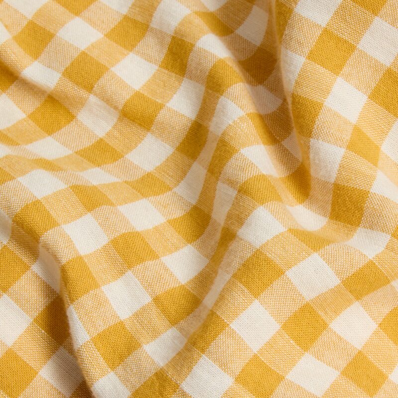 Honey Gingham Linen Blend Duvet Cover - Image 4