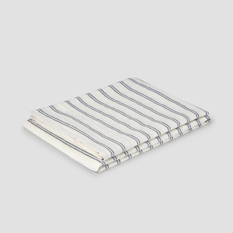 Ivory Kemptown Stripe Linen Blend Flat Sheet - Image 3