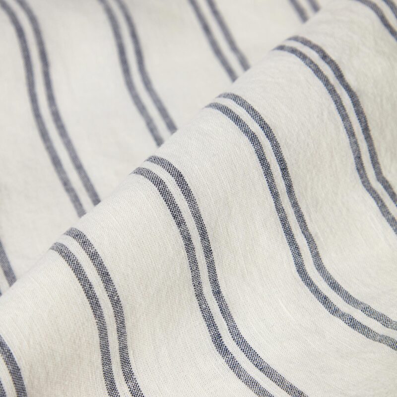 Ivory Kemptown Stripe Linen Blend Flat Sheet - Image 2