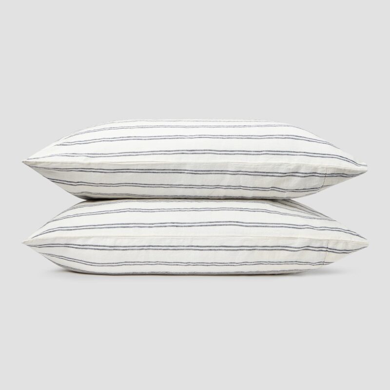 Ivory Kemptown Stripe Linen Blend Pillowcase (Pair) - Image 3