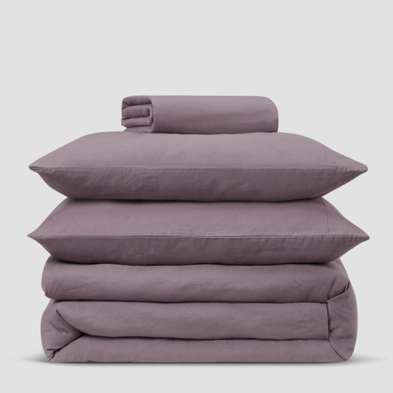 Elderberry Linen Blend Duvet Cover - Image 4