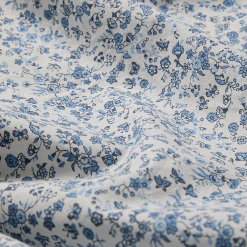 Blue Mini Meadow Cotton Flat Sheet - Image 3