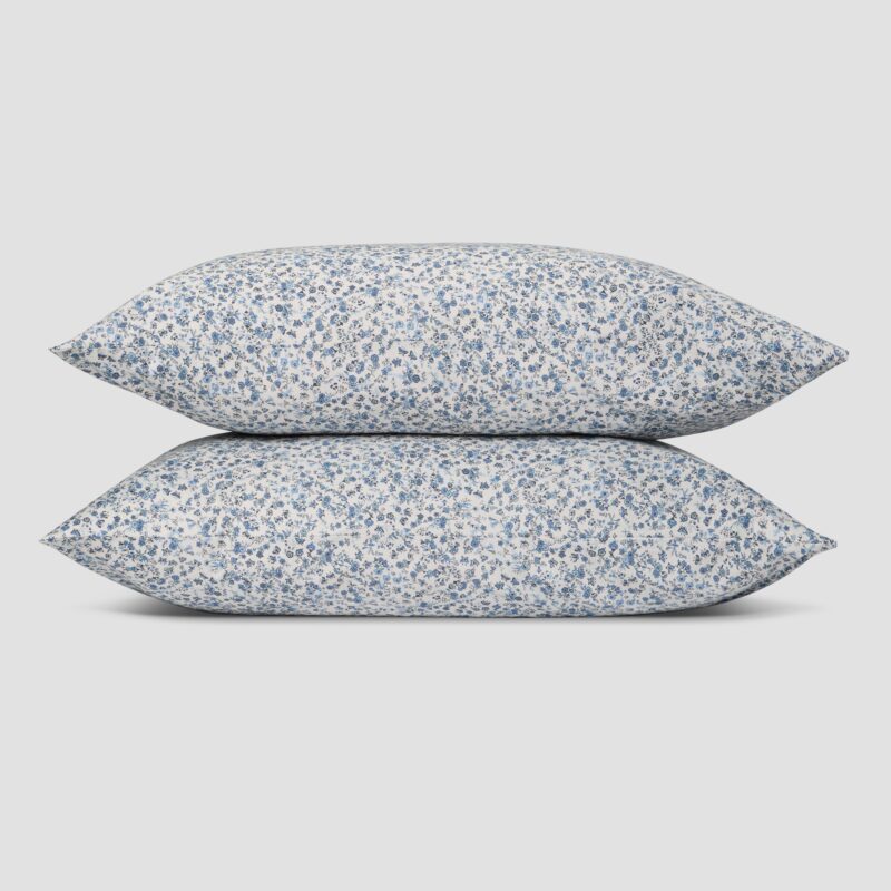 Blue Mini Meadow Cotton Pillowcases (Pair) - Image 2