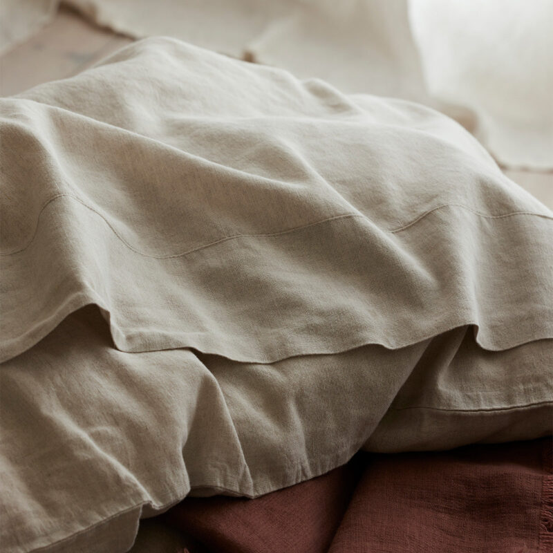 Oatmeal Linen Blend Flat Sheet
