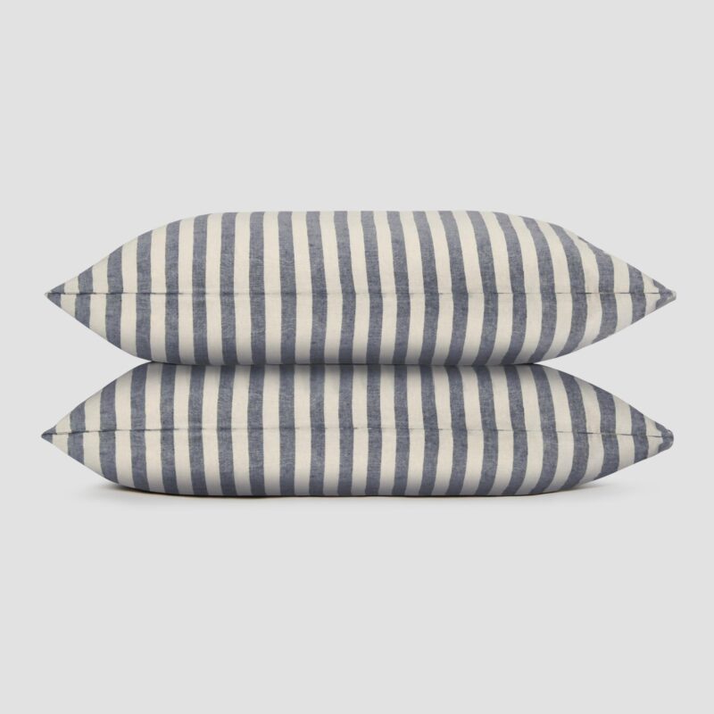 Atlantic Pembroke Stripe Linen Blend Pillowcase (Pair) - Image 2