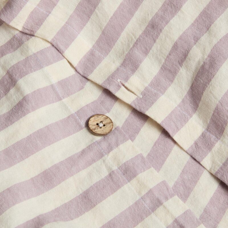 Elderberry Pembroke Stripe Linen Blend Duvet Cover - Image 5
