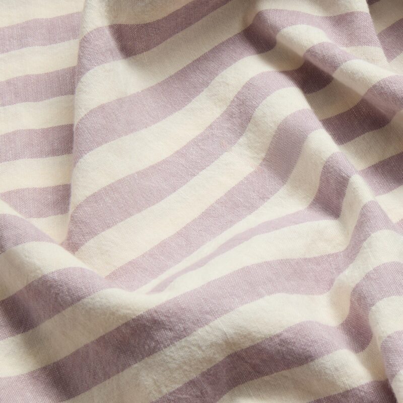 Elderberry Pembroke Stripe Linen Blend Duvet Cover - Image 4
