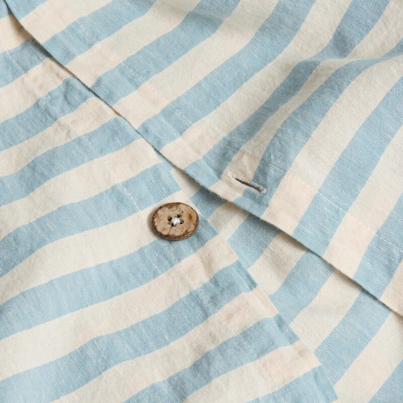 Coastal Blue Pembroke Stripe Linen Blend Duvet Cover - Image 3