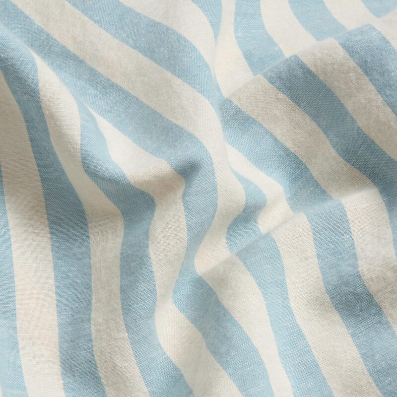 Coastal Blue Pembroke Stripe Linen Blend Duvet Cover - Image 4