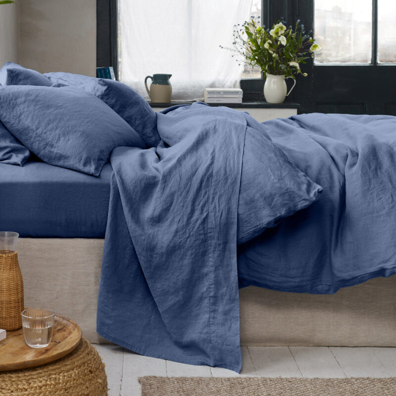 Blueberry Linen Blend Duvet Cover