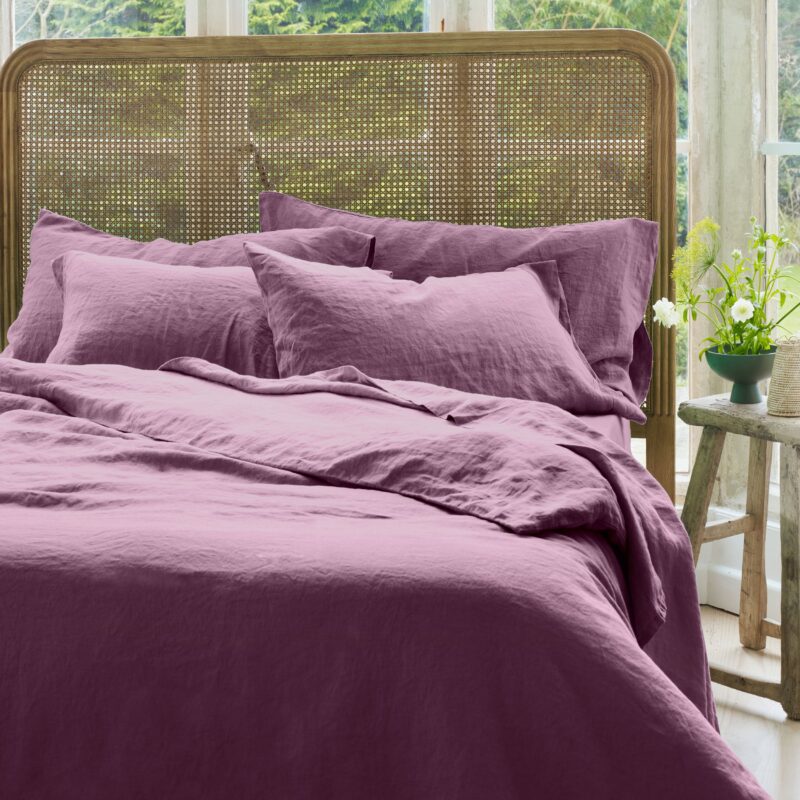 Raspberry Linen Blend Duvet Cover