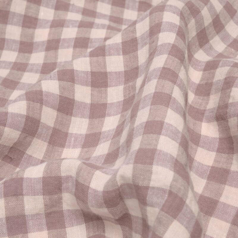 Elderberry Gingham Linen Blend Duvet Cover - Image 2