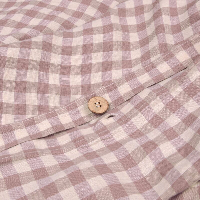 Elderberry Gingham Linen Blend Duvet Cover - Image 3