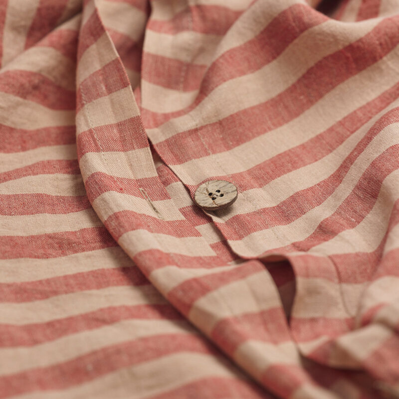 Sandstone Red Pembroke Stripe Linen Blend Duvet Cover - Image 2