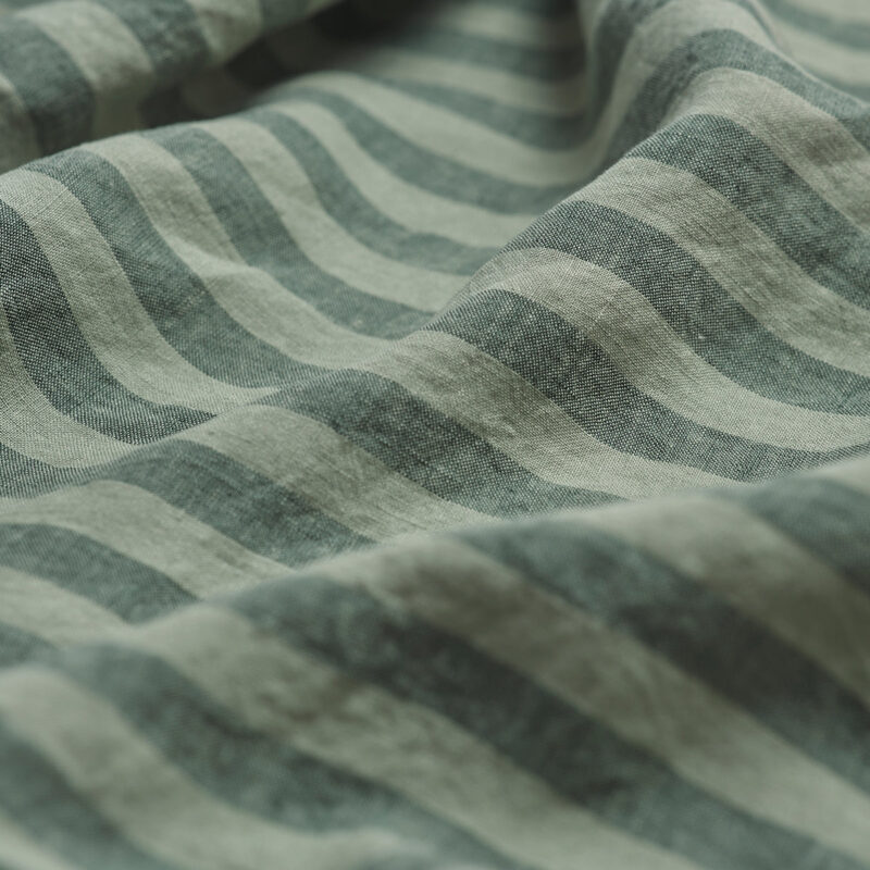 Pine Green Pembroke Stripe Linen Blend Pillowcase (Pair) - Image 2