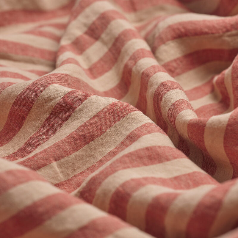 Sandstone Red Pembroke Stripe Linen Blend Pillowcase (Pair) - Image 2