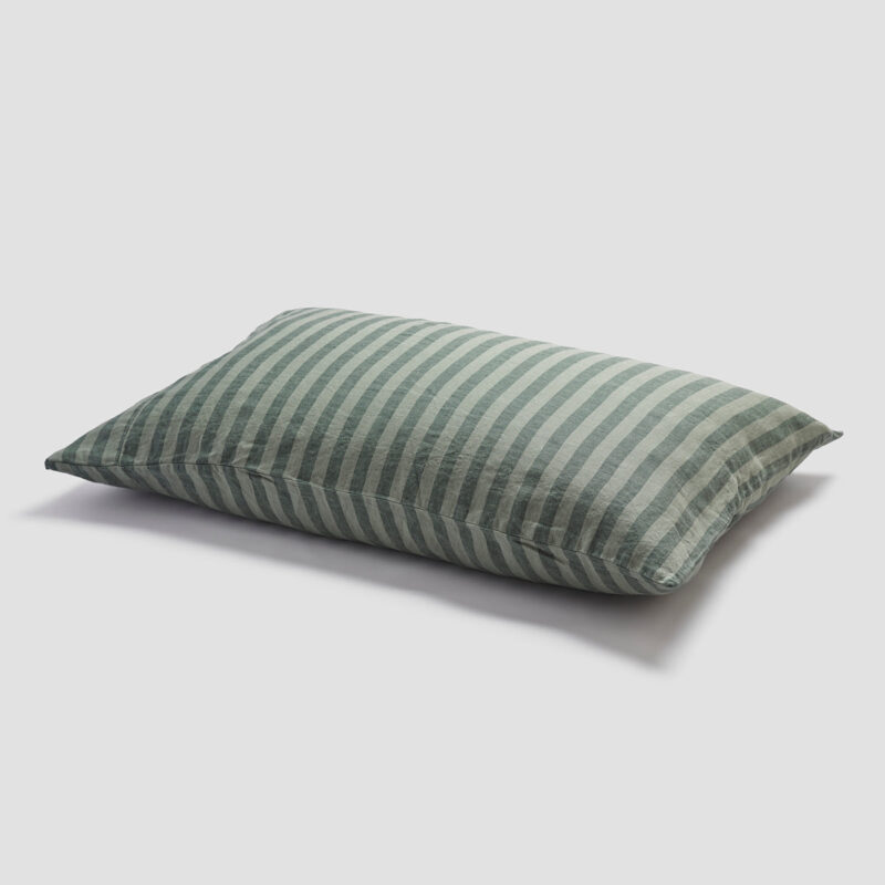 Pine Green Pembroke Stripe Linen Blend Pillowcase (Pair) - Image 4
