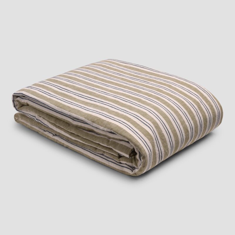 Thyme Somerley Stripe Linen Blend Duvet Cover - Image 3