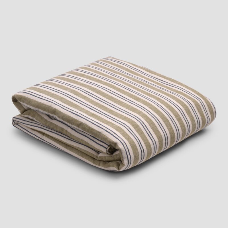 Thyme Somerley Stripe Linen Blend Flat Sheet - Image 3