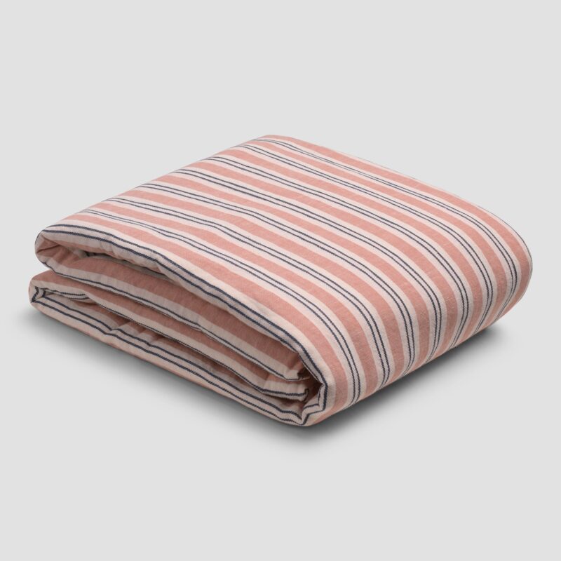 Warm Clay Somerley Stripe Linen Blend Flat Sheet - Image 3