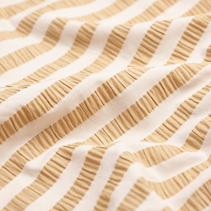 Ochre Seersucker Stripe Cotton Pillowcases (Pair) - Image 3