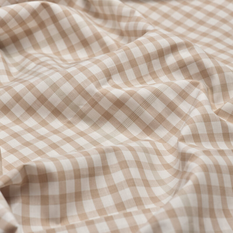 Cafe au Lait Small Gingham Cotton Pillowcase (Pair) - Image 2