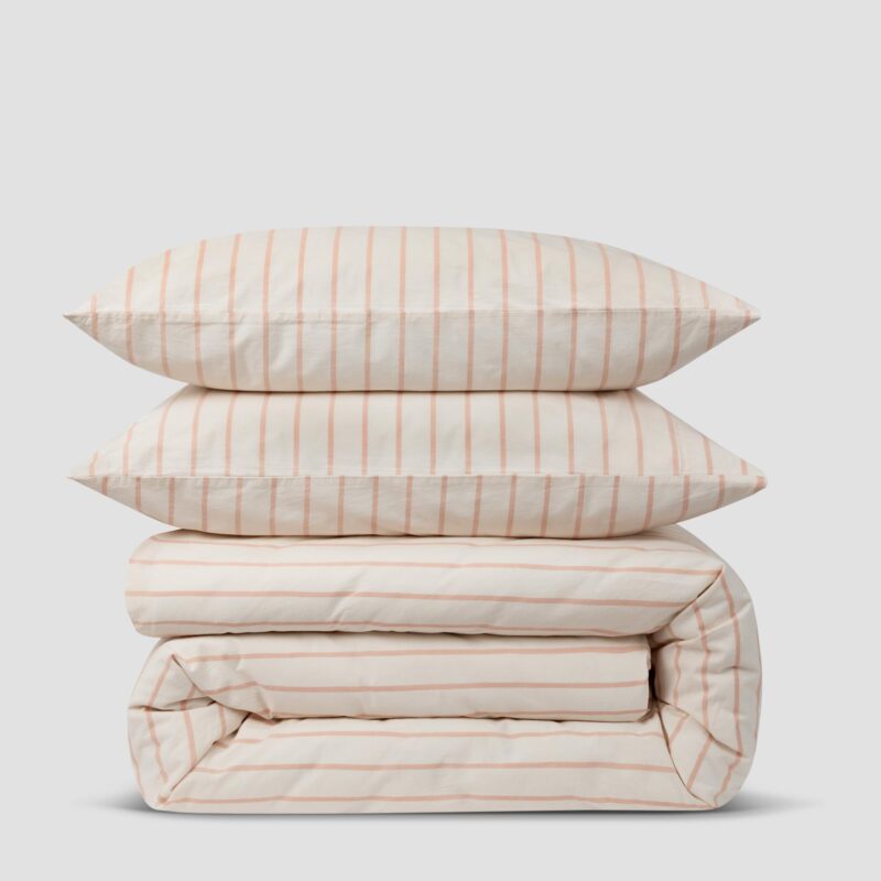 Blush Pink Slumber Stripe Cotton Pillowcases (Pair) - Image 4