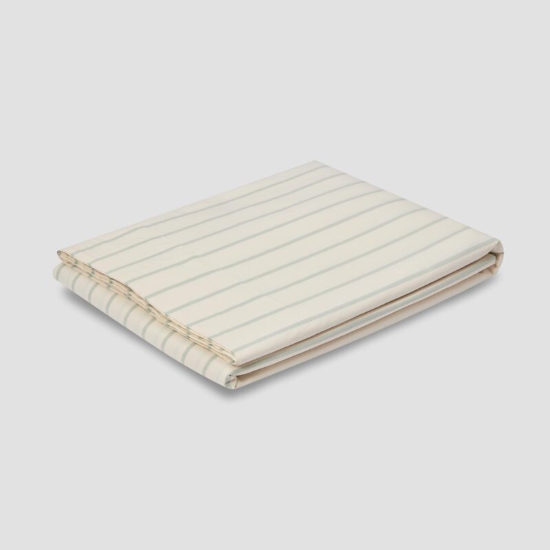 Mellow Green Slumber Stripe Cotton Flat Sheet - Image 2