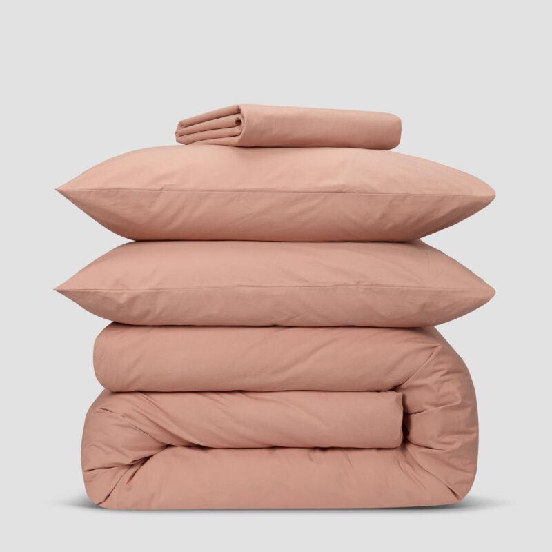 Blush Pink Washed Cotton Percale Duvet Cover - Image 4