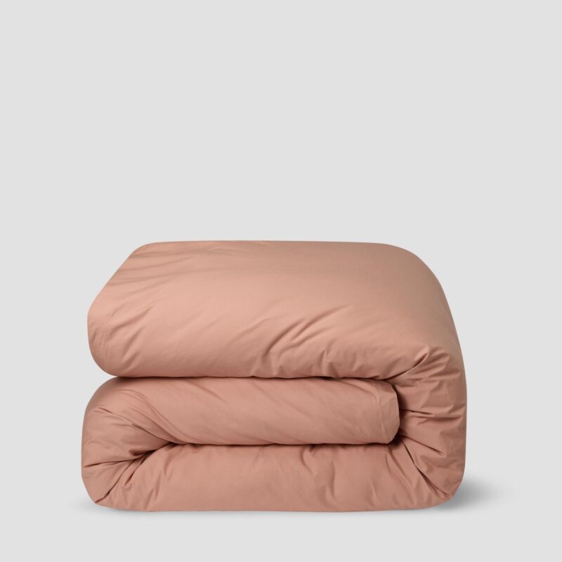 Blush Pink Washed Cotton Percale Duvet Cover