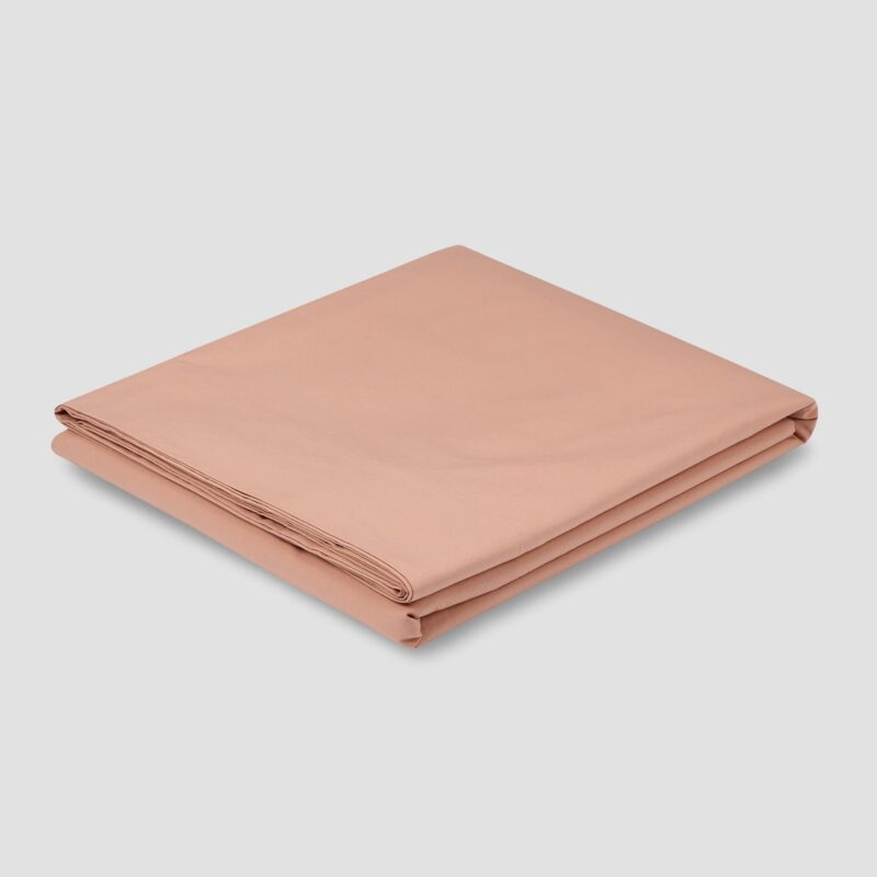 Blush Pink Washed Cotton Percale Flat Sheet