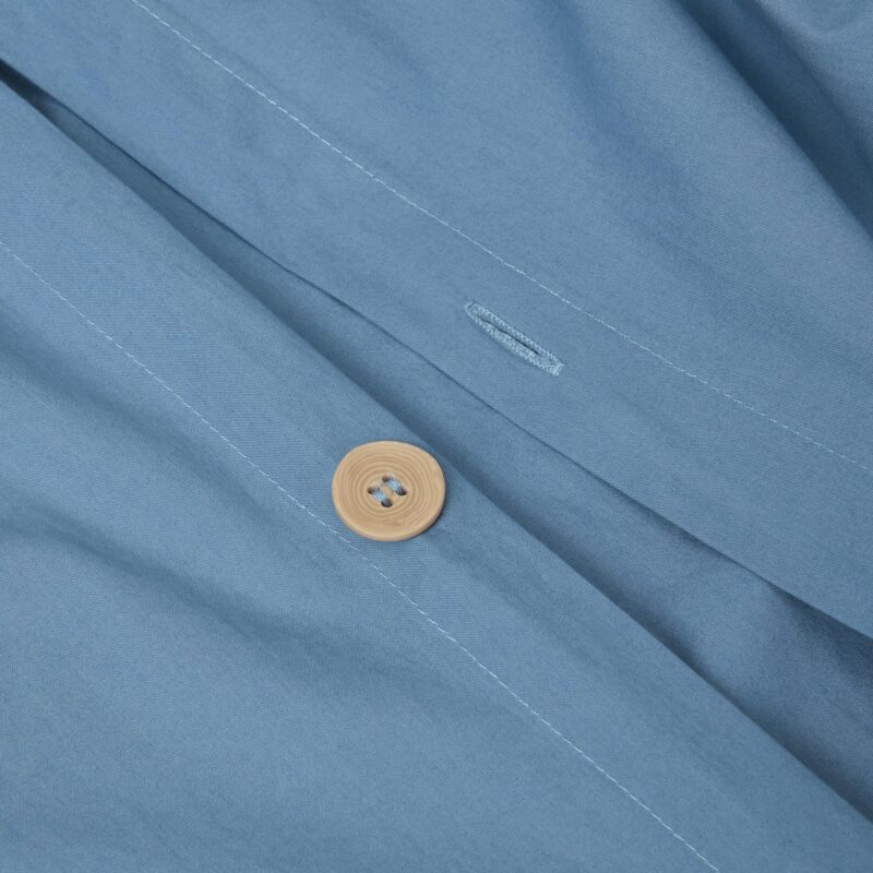 Cove Blue Washed Percale Cotton Duvet Cover - Image 4