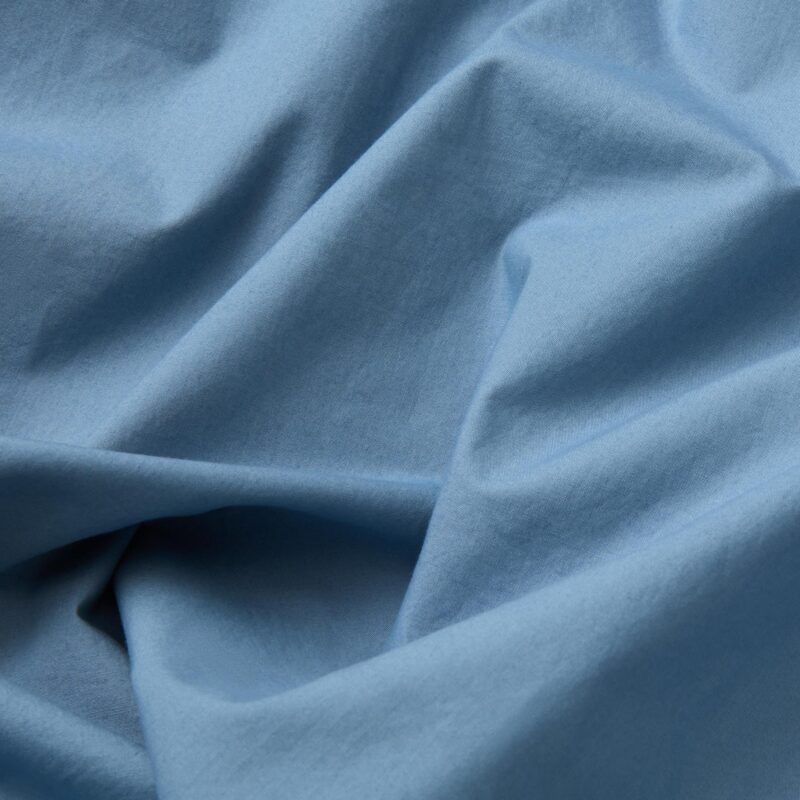 Cove Blue Washed Percale Cotton Duvet Cover - Image 3