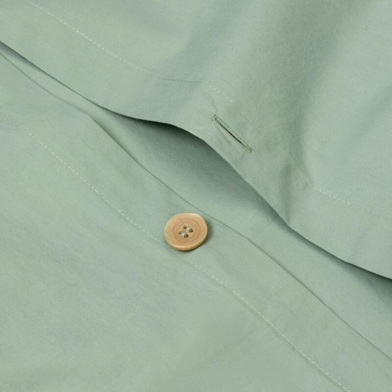 Mellow Green Washed Cotton Percale Duvet Cover - Image 4