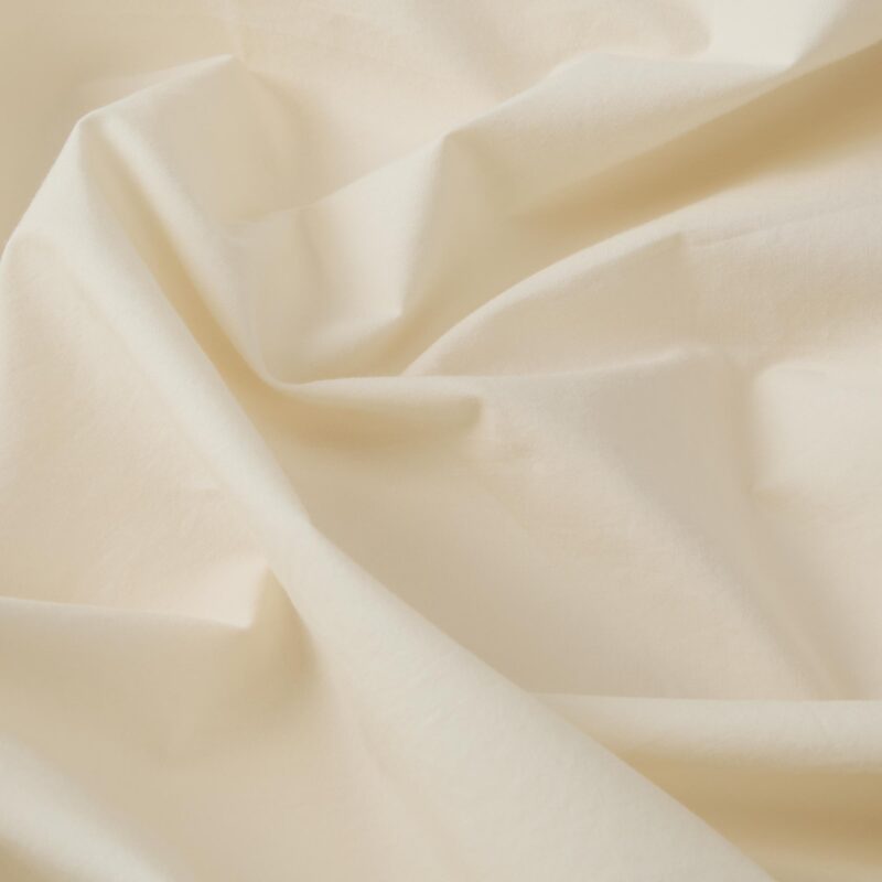 Mindful Cream Washed Cotton Percale Flat Sheet - Image 3