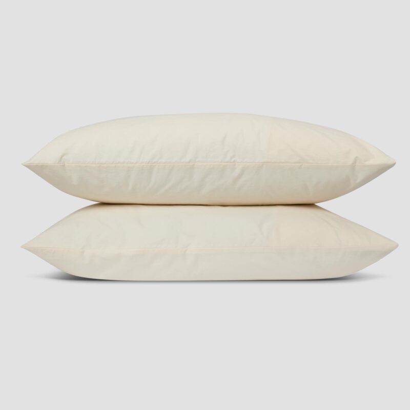 Mindful Cream Washed Cotton Percale Pillowcases (Pair) - Image 2