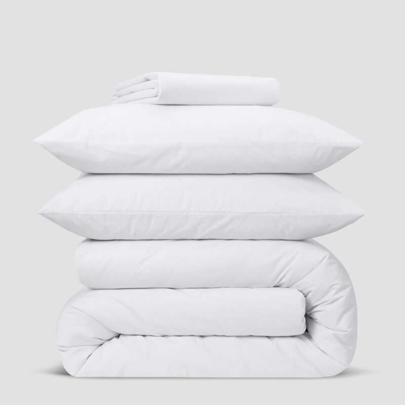 White Washed Cotton Percale Pillowcases (Pair) - Image 4